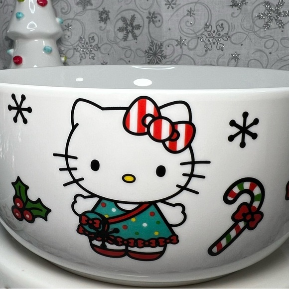 Christmas Sanrio Hello Kitty Gingerbread Candy Cane Ceramic Nesting Food Storage - Picture 14 of 14